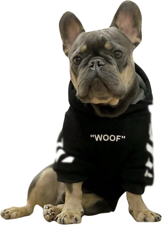 Stylish Dog Hoodie Dog Clothes Streetwear Cotton Sweatshirt Fashion Outfit for Dogs Cats Puppy Small Medium Large (XL, Black)