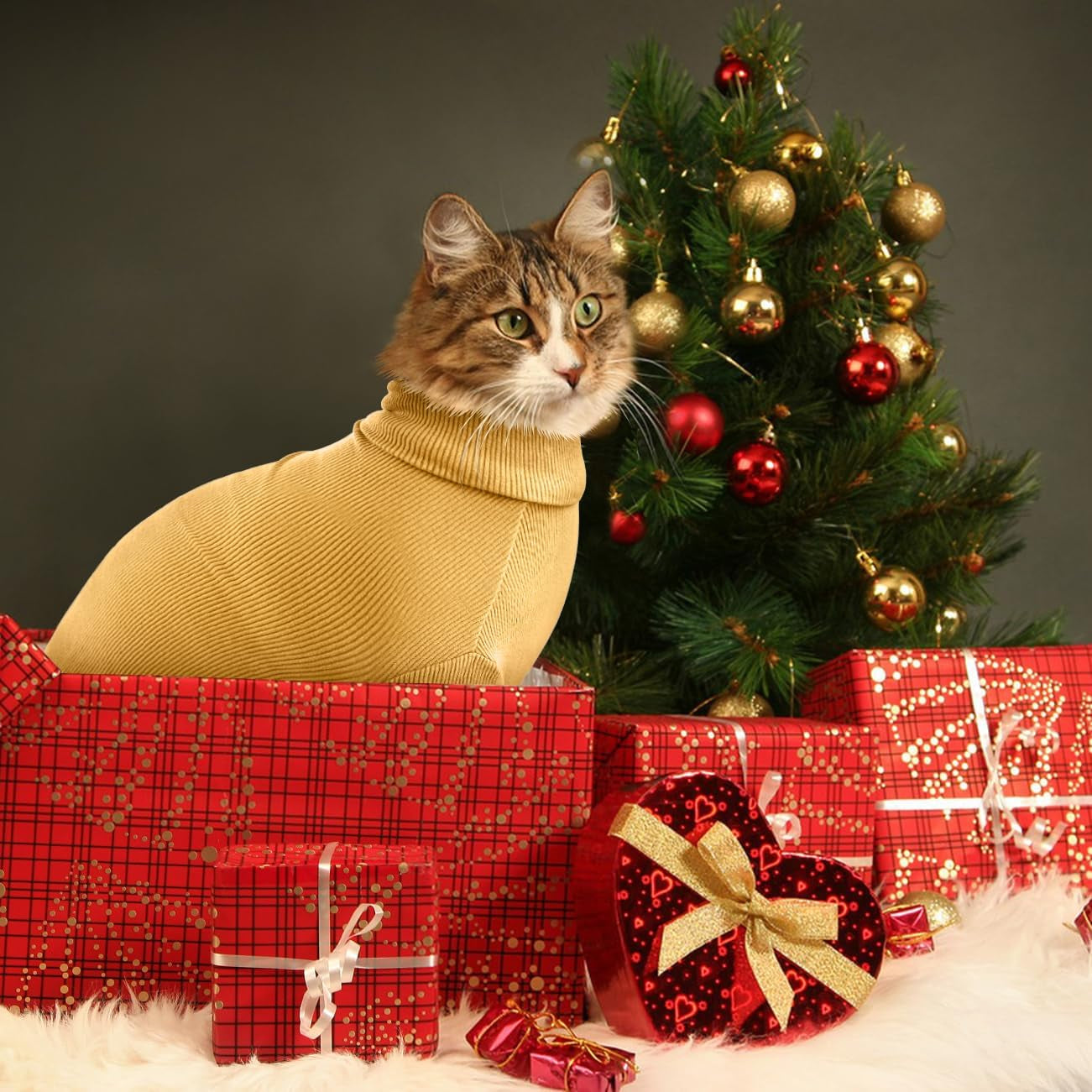 Sphynx Cat Shirt,Hairless Cats Cotton Clothes Turtleneck Sweater Breathable Pullover Kitten Apparel Adorable Vest Pajamas Jumpsuit for Cat and Small Dogs (Large, Yellow)