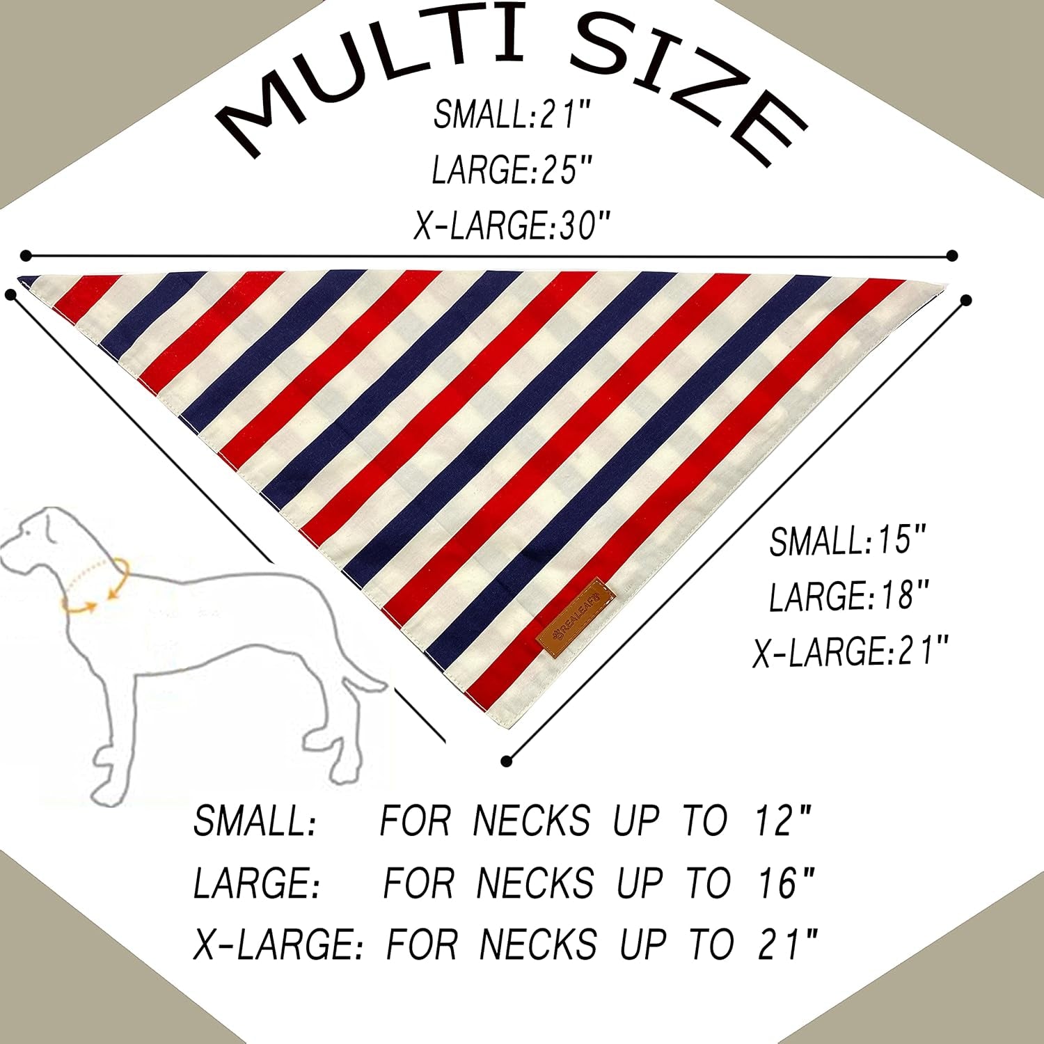 4Th of July Dog Bandanas 2 Pack, Reversible American Flag Pet Scarf for Boy and Girl, Premium Durable Fabric, Patriotic Bandana for Large and Extra Large Dogs (X-Large)