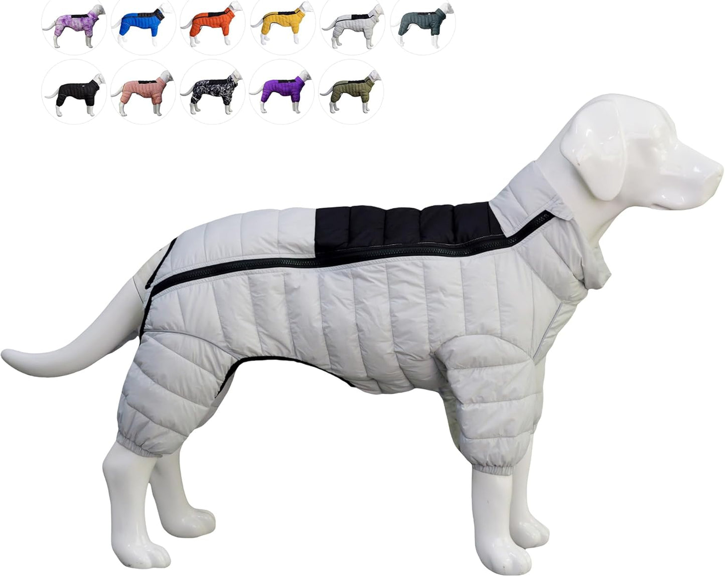 Dog Coat Dog Warm Jacket, 4 Legs Covered Waterproof Windproof Reflective Warm Dog Vest, Zippered Adjustable Outdoor Dog Snow Jacket for Small Medium Large Dogs Blue S