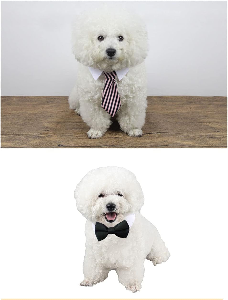 4 Pieces Pets Dog Cat Bowtie Pet Costume Adjustable Formal Necktie Collar for Cats Small Dogs Puppy Grooming Accessories Pink/Black