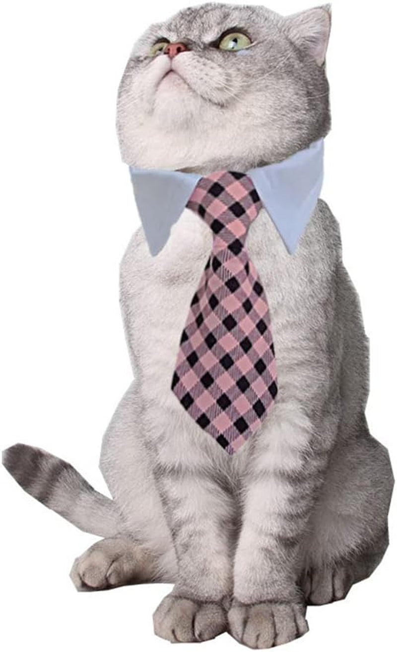 4 Pieces Pets Dog Cat Bowtie Pet Costume Adjustable Formal Necktie Collar for Cats Small Dogs Puppy Grooming Accessories Pink/Black