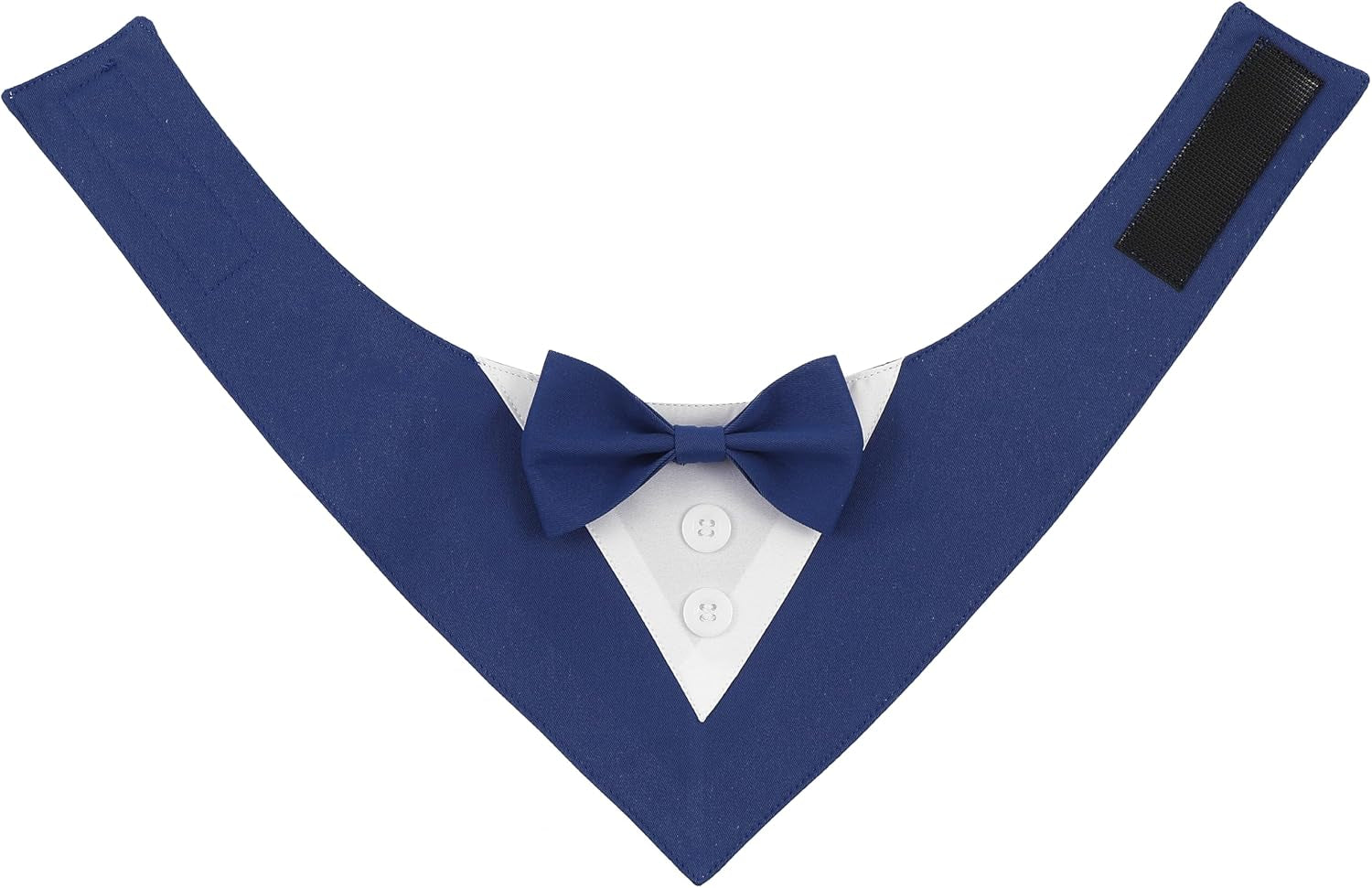 Dog Tuxedo, Formal Dog Wedding Bandana Collar with Bow Tie, Adjustable Pet Birthday Wedding Tux Outfit for Small Medium Large Dogs Pets(Small, Blue)