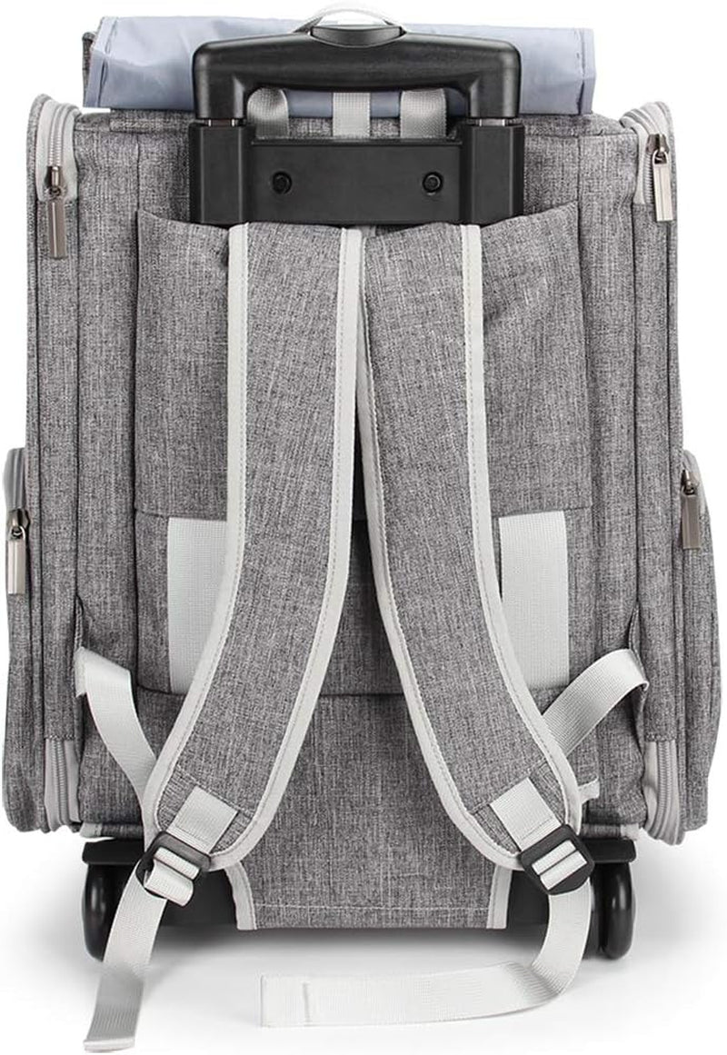 Pet Rolling Carrier, Dog Backpack with Wheels,Cats,Puppies Travel Bag with Wheels,Dog Trolley(Grey)
