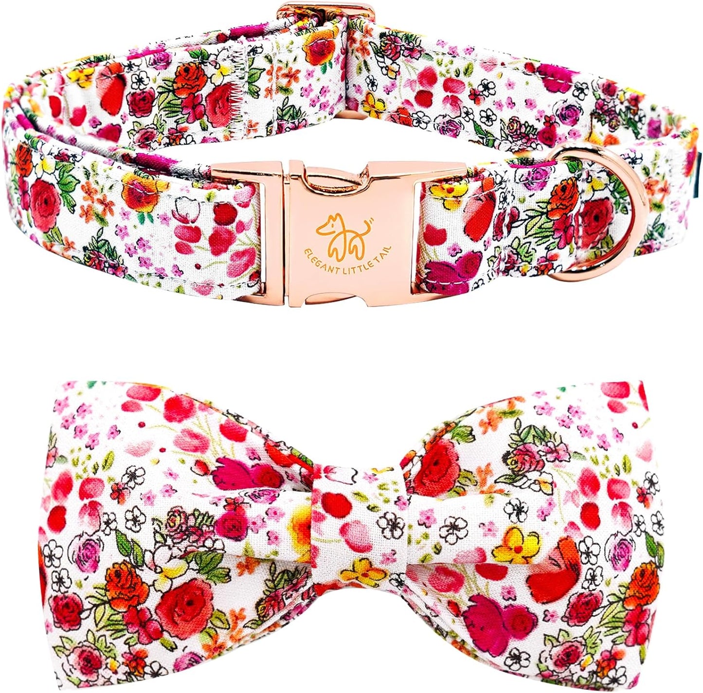 Dog Collar with Bow, Bowtie Dog Collar, Adjustable Fall Dog Collars for Small Medium Large Dogs and Cats