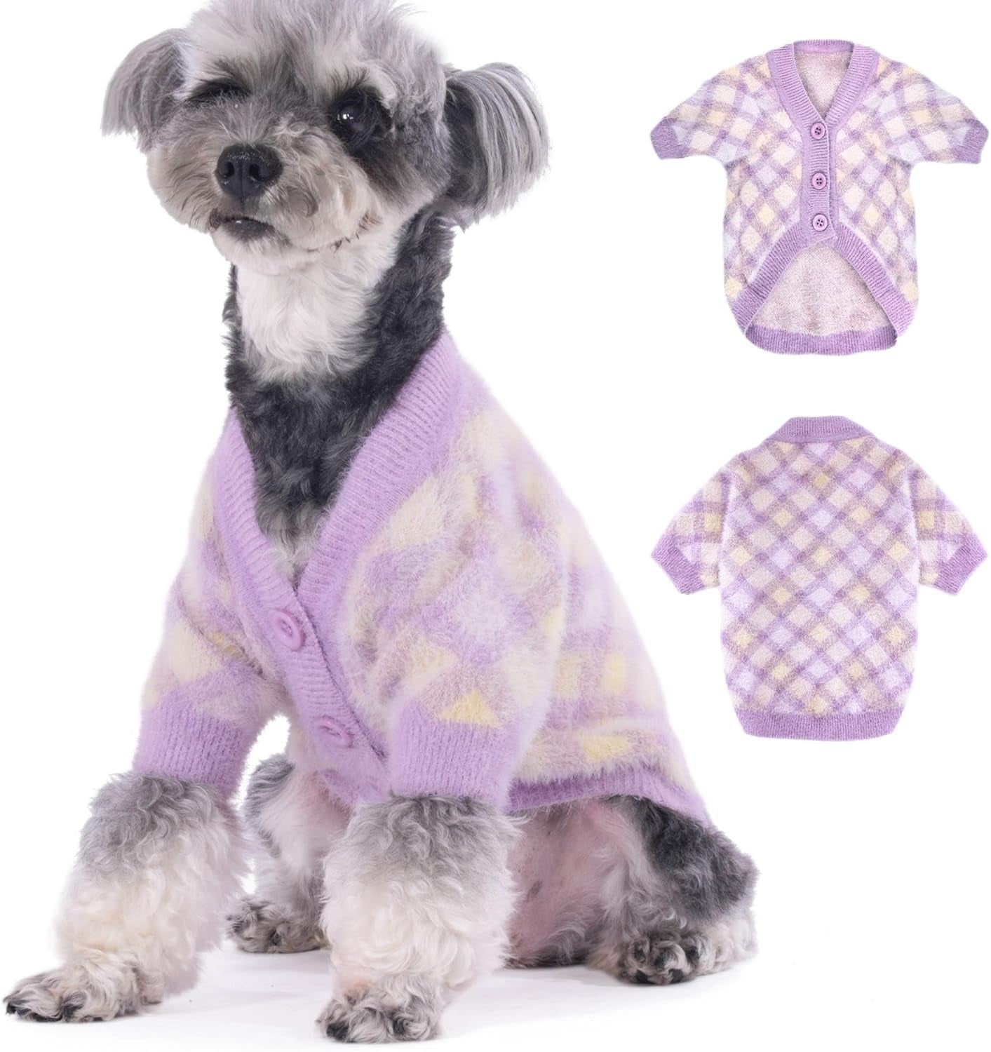Small Dog Sweater - Winter Clothes for Dogs & Cats, Warm Knitwear Jacket, Winter Deluxe Coats for Puppies & Kittens, Doggy Costume XXS XS, Pet Apparel (Camel, X-Small)