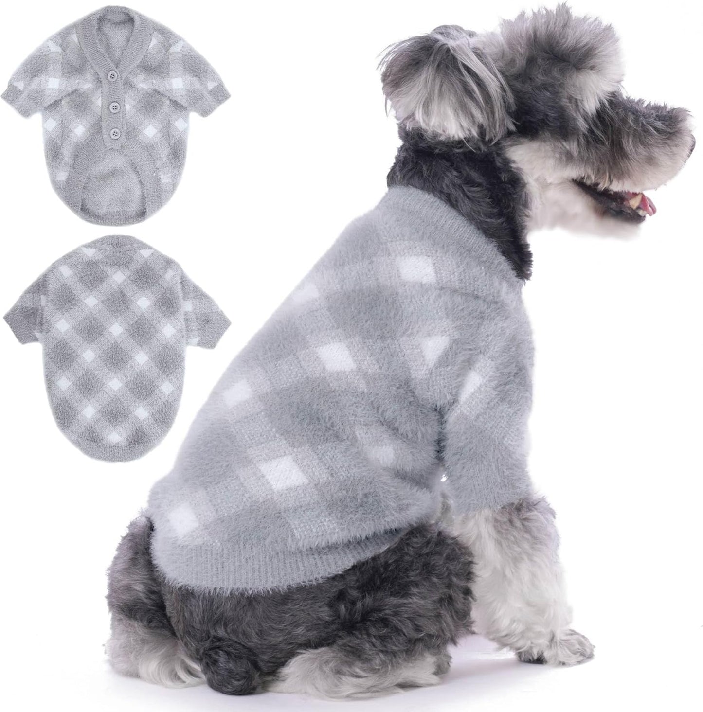 Small Dog Sweater - Winter Clothes for Dogs & Cats, Warm Knitwear Jacket, Winter Deluxe Coats for Puppies & Kittens, Doggy Costume XXS XS, Pet Apparel (Camel, X-Small)