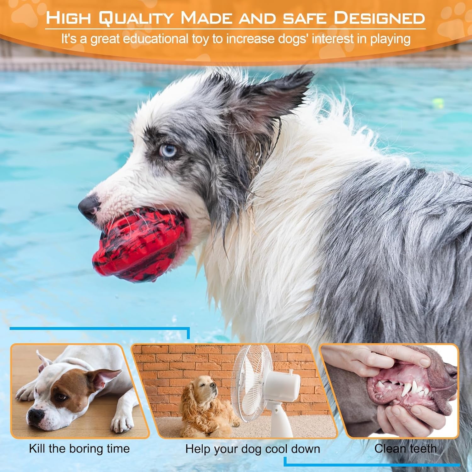 Dog Toys to Keep Them Busy,Frozen Treat Dog Enrichment Toys,Slow Food Training to Relieve Boredom and Stimulating,Dog Puzzle Treat Food Dispensing Ball Toy for Small Medium Large Dogs