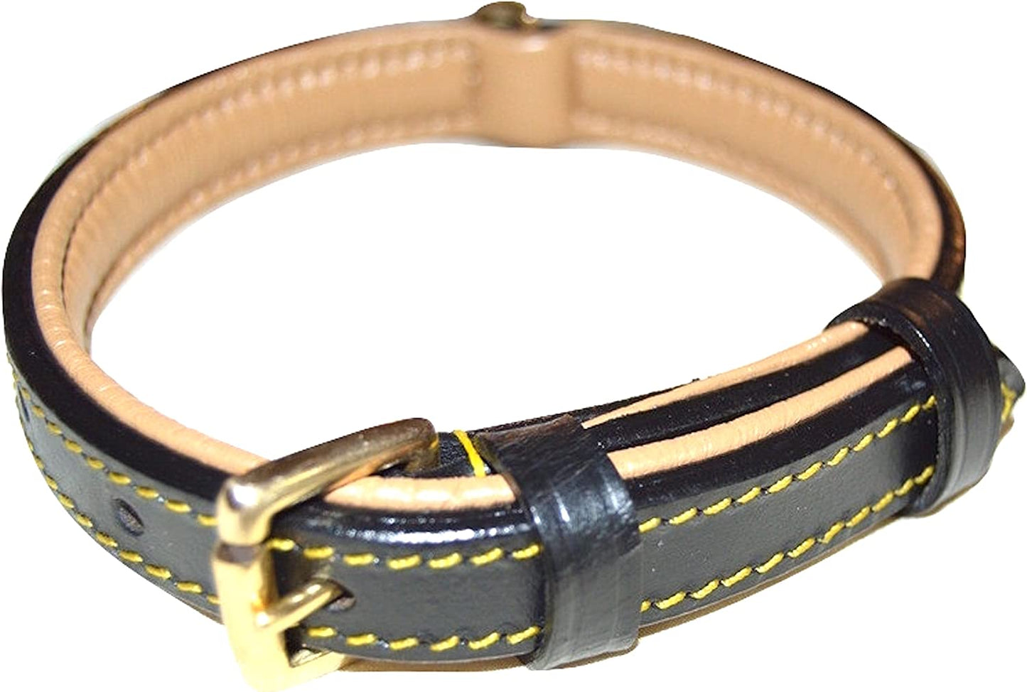 Padded Leather Dog Collar, Large Brown, Real Genuine Leather, 24" Long X 1.5 Wide, Fits Neck Size 18" to 21" Inches